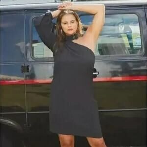 New! Eloquii Black One Shoulder Dress with Buckle Detail, women's plus‎ size 26